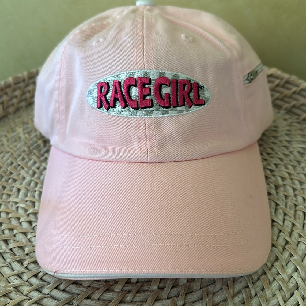 RACEGIRL ZIPPER CAP Pink with Embroidered Logo